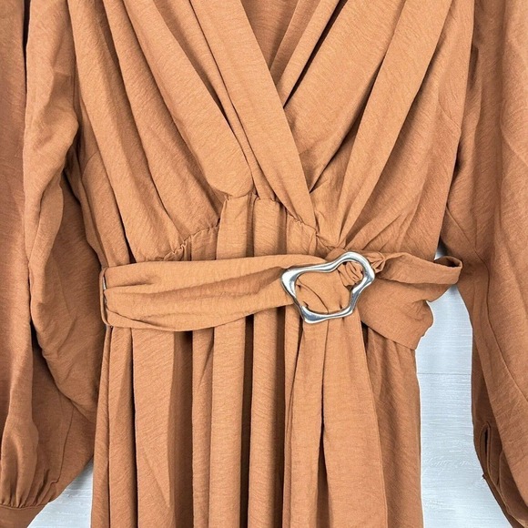 Refinity City Chic Ellie Maxi Dress Size XXL/24 Faux Wrap Brown Long Sleeve Fall - Picture 6 of 16
